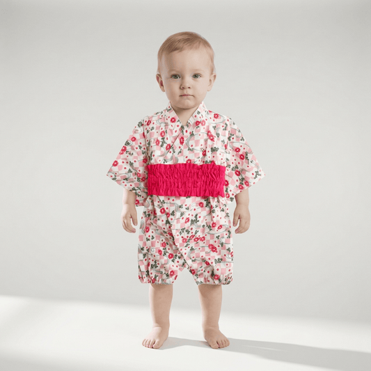 Kimono Pour Enfant A Imprimé Fleuri