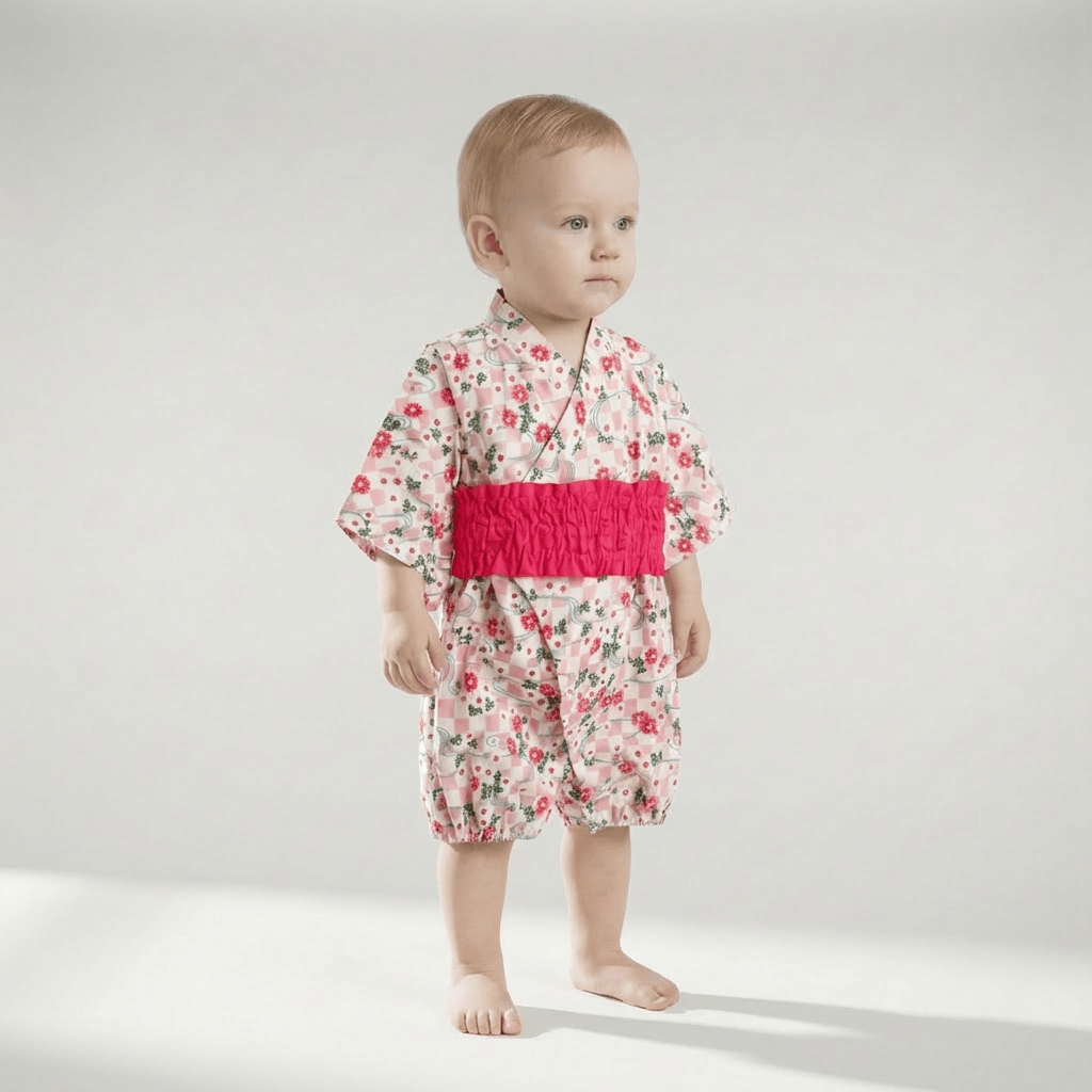 Kimono Pour Enfant A Imprimé Fleuri