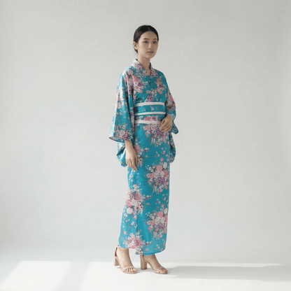 Kimono Traditionnel Bleu