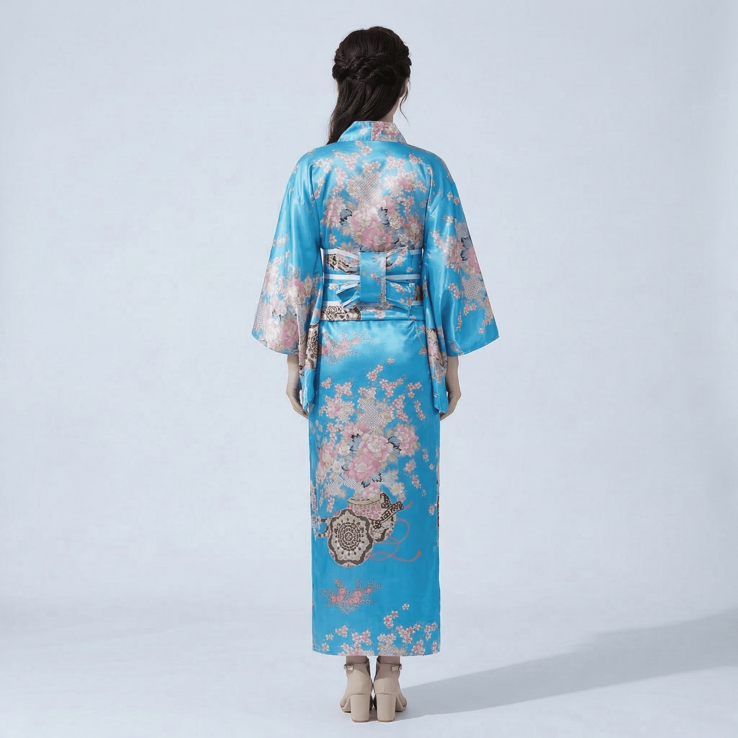 Kimono Traditionnel Bleu Japonais Femme