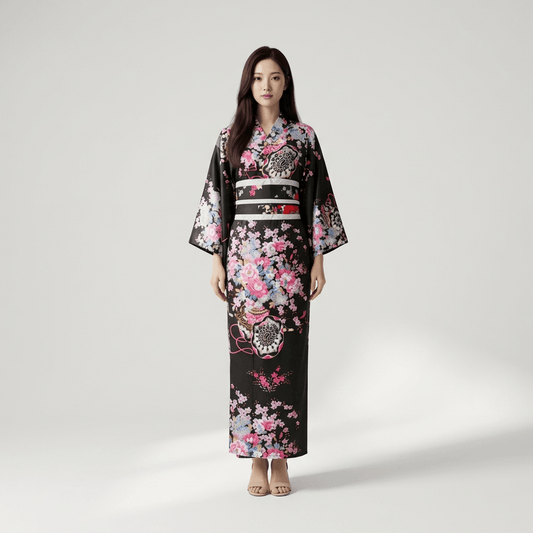 Kimono Traditionnel Japonais Noir