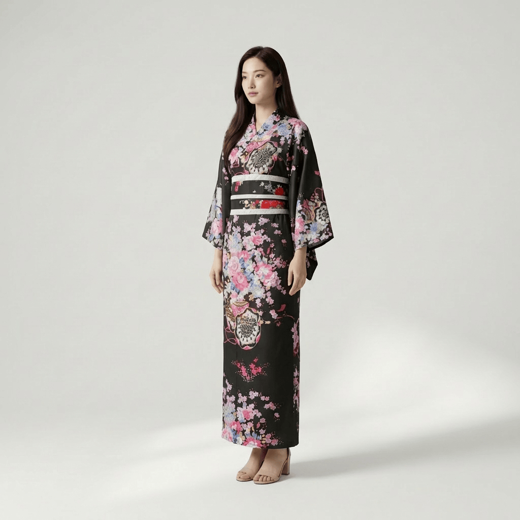 Kimono Traditionnel Japonais Noir
