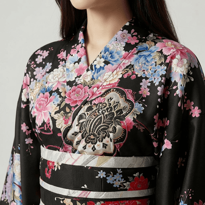 Kimono Traditionnel Japonais Noir