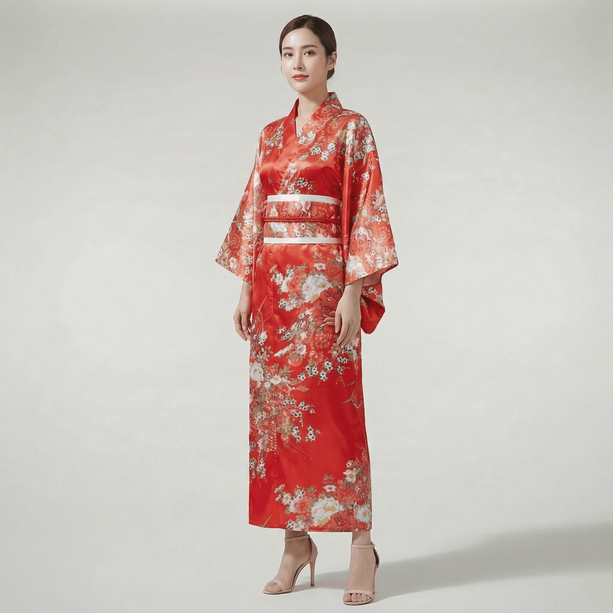 Kimono Traditionnel Rouge Femme