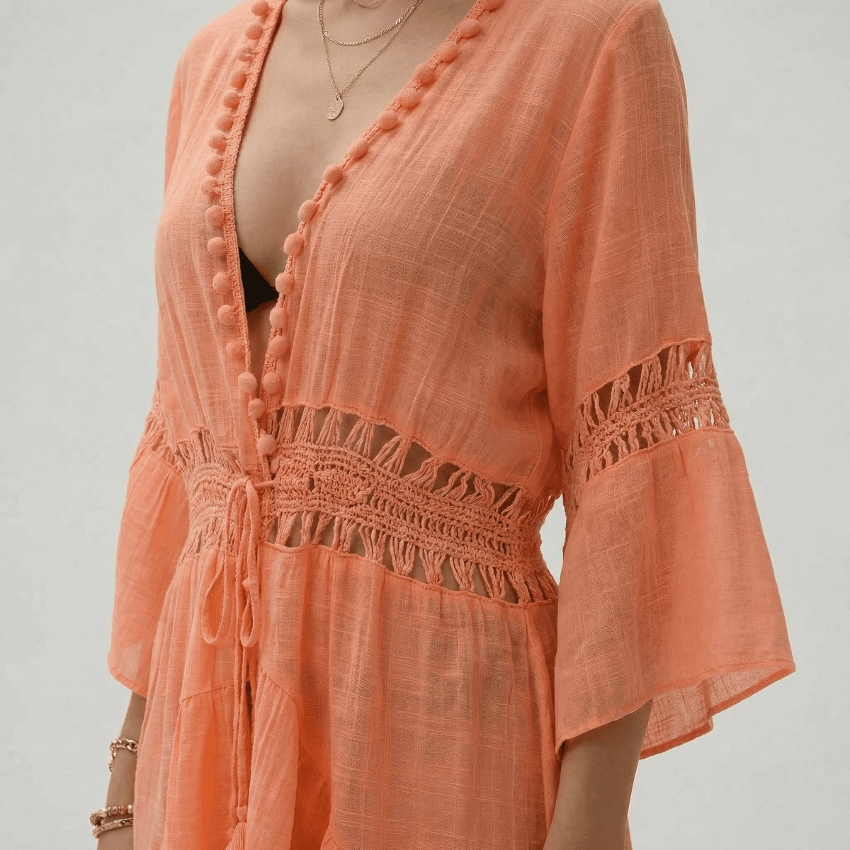 Kimono Tunique Plage Crochet