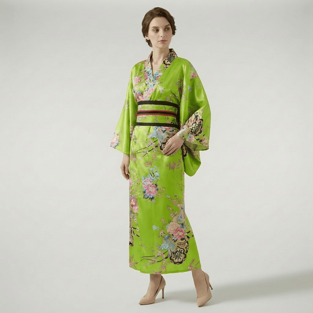 Kimono Vert Traditionnel Japonais
