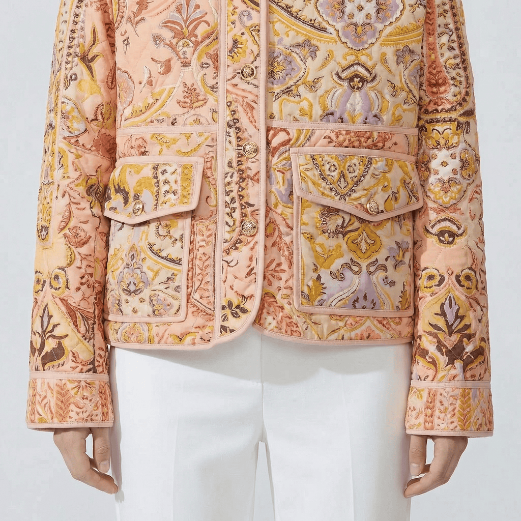 Manteau Kimono Imprime Jaune