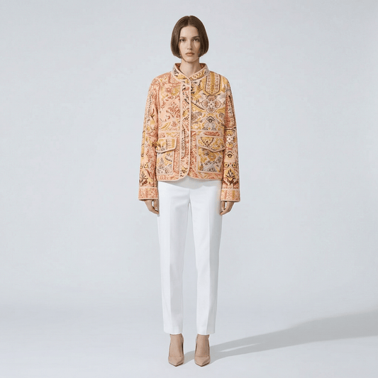 Manteau Kimono Imprime Jaune