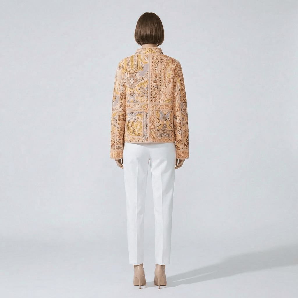 Manteau Kimono Imprime Jaune