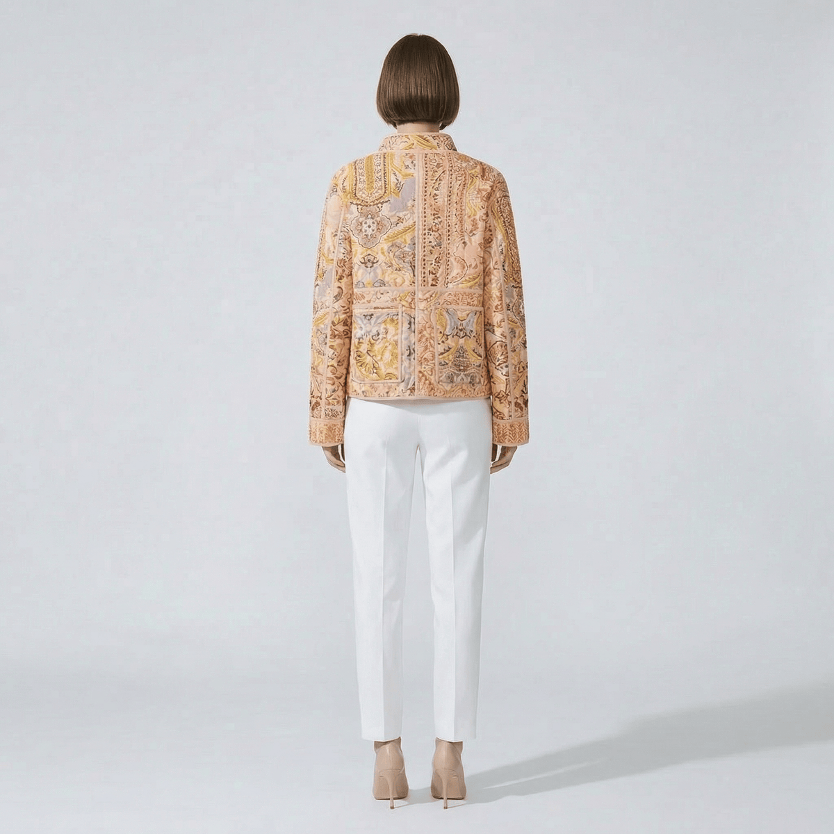 Manteau Kimono Imprime Jaune