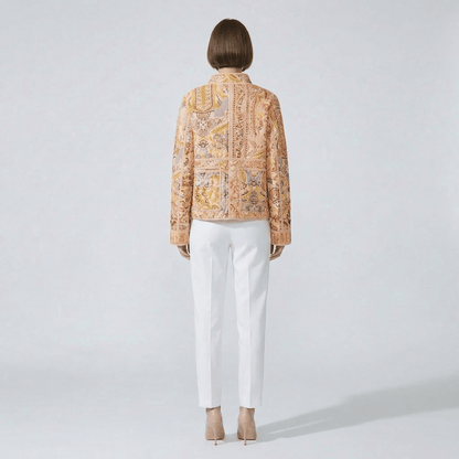 Manteau Kimono Imprime Jaune