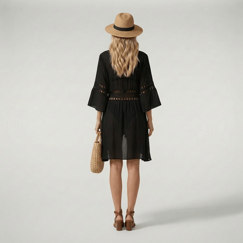 Robe De Plage Kimono Noir