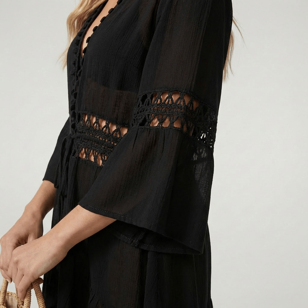 Robe De Plage Kimono Noir
