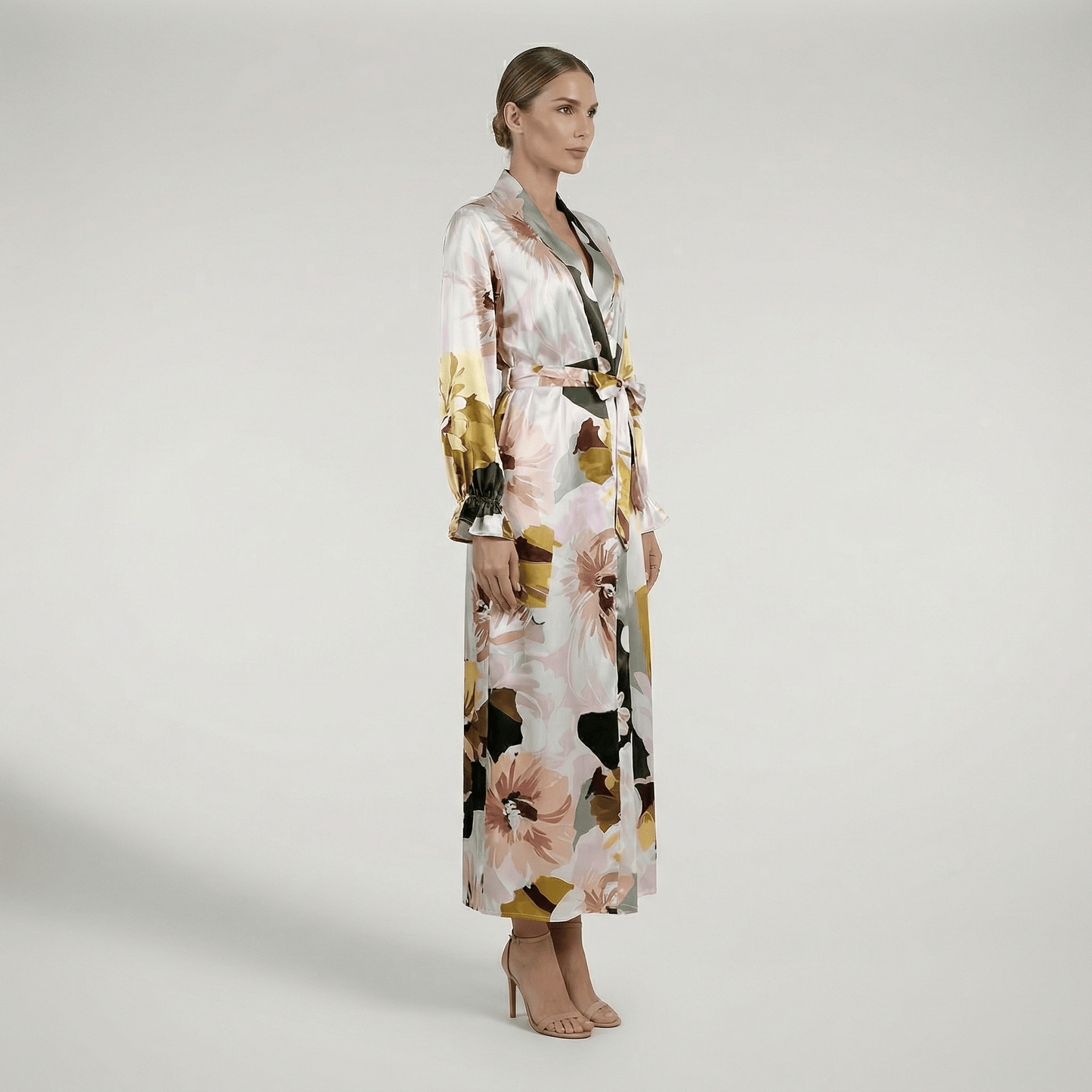 Robe Kimono Satin Longue