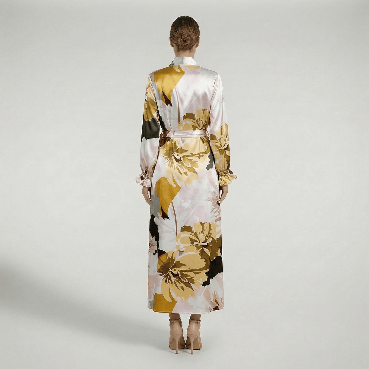 Robe Kimono Satin Longue