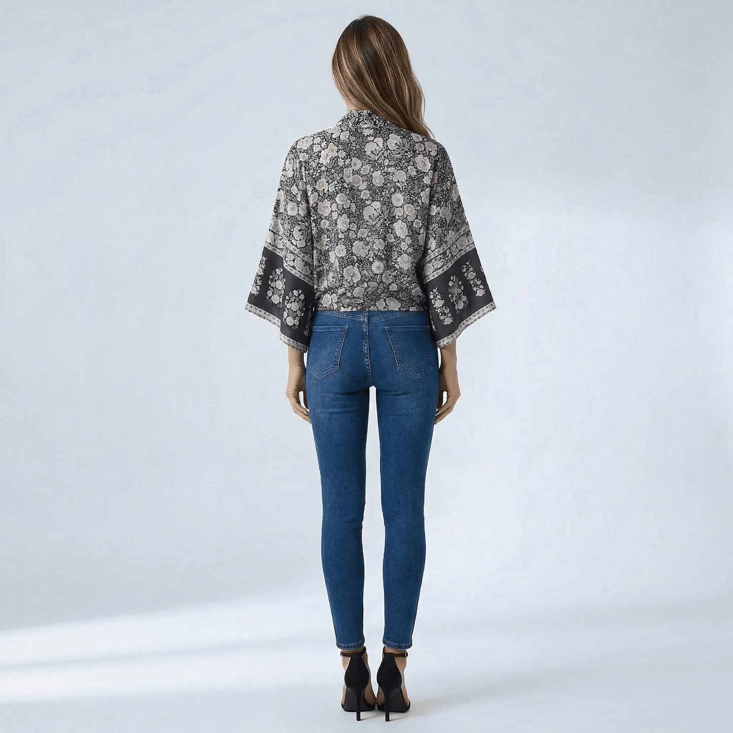 Veste Été Grise Femme Kimono