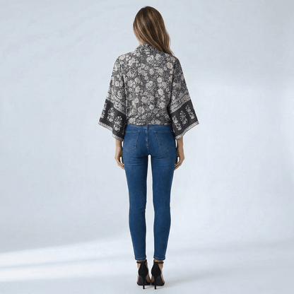 Veste Été Grise Femme Kimono