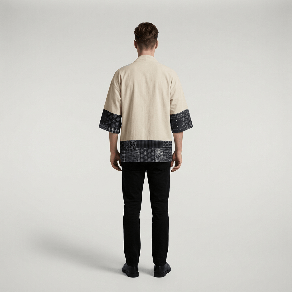 Veste Kimono Beige Homme