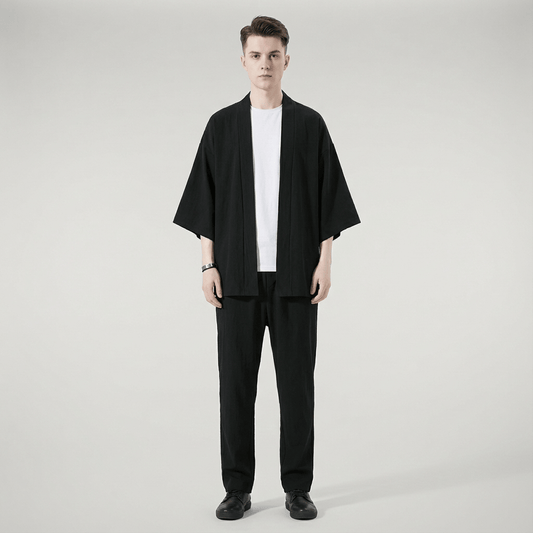 Veste Kimono Noir Homme